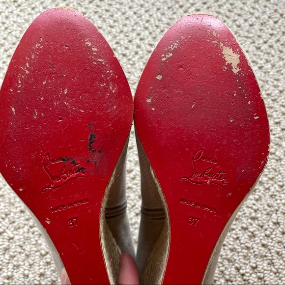 Christian Louboutin linen peep toe espadrilles - Picture 11 of 14